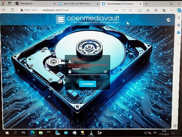 Bei OpenMediaVault (NAS-Verwaltungstool) gelandet